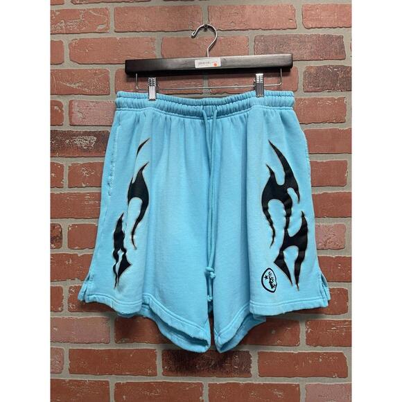 Size L - Hellstar Studio Shorts Blue Flame Brand New!